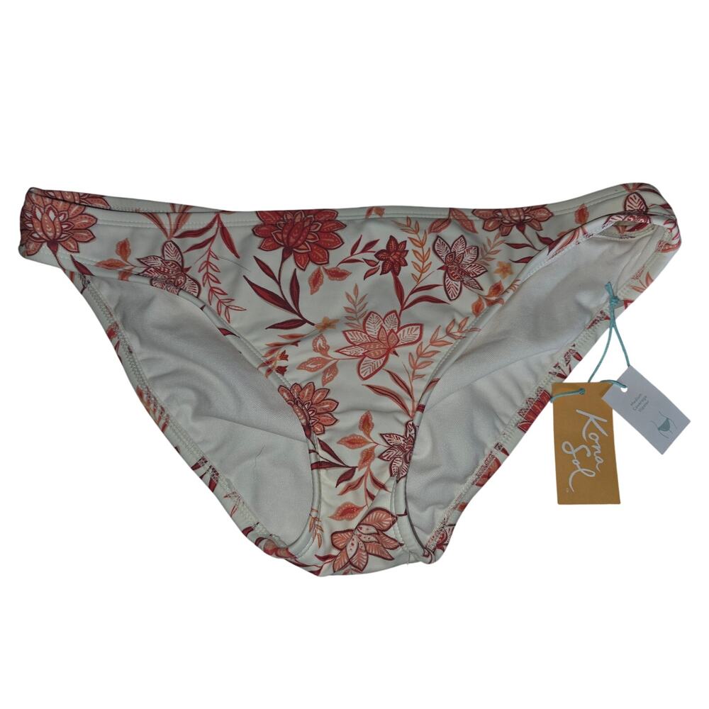 Kona Sol Floral Bottoms Cheeky Cut NWT Medium
